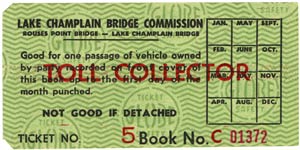 Green toll collector ticket
