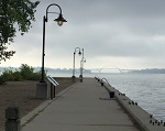 Photo of Pier 3 and Lake Champlain with bridge New York